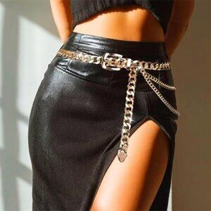✨ Gold Chunky Waist Chain Belt | Adjustable Belly Chain